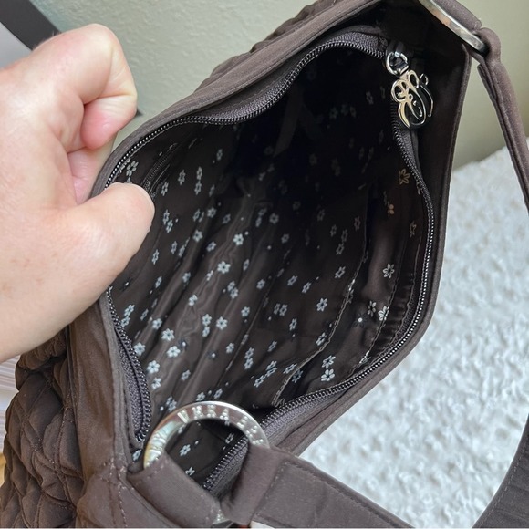 Vera Bradley EUC Chocolate Brown Solid Quilted Shoulder Bag - Picture 5 of 6